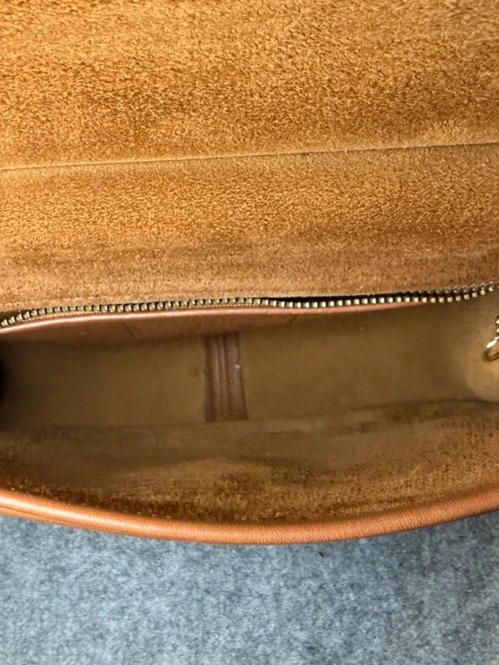 Vintage Coach British Tan Leather Crossbody Messenger Bag Brass Hardware USA - Picture 7 of 16